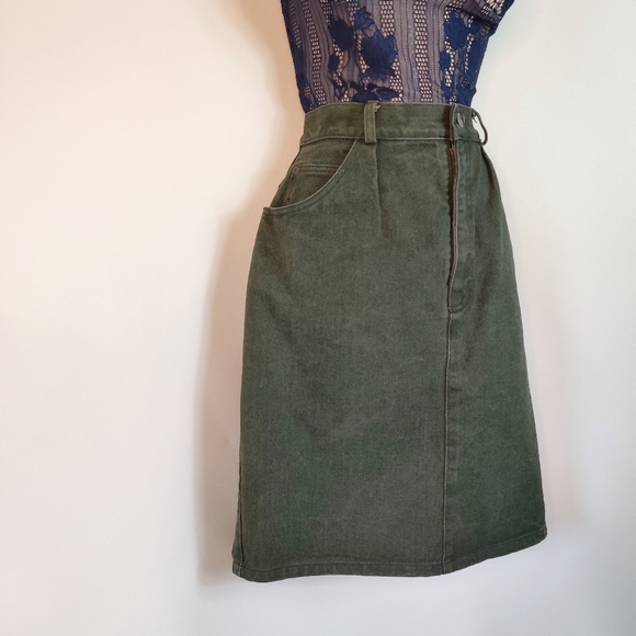 Gotcha covered Jeanwear Dresses & Skirts - Vintage Gotcha covered green denim skirt